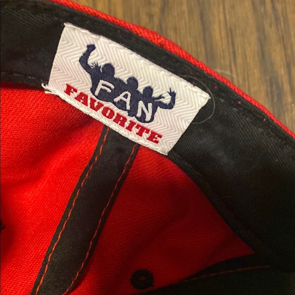 Red Structured Baseball Hat with Embroidered Logo - Picture 3 of 4